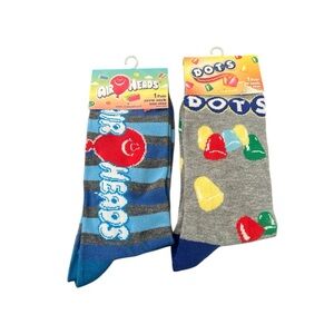Airheads and Dots Themed Men's Socks - Blue and Gray